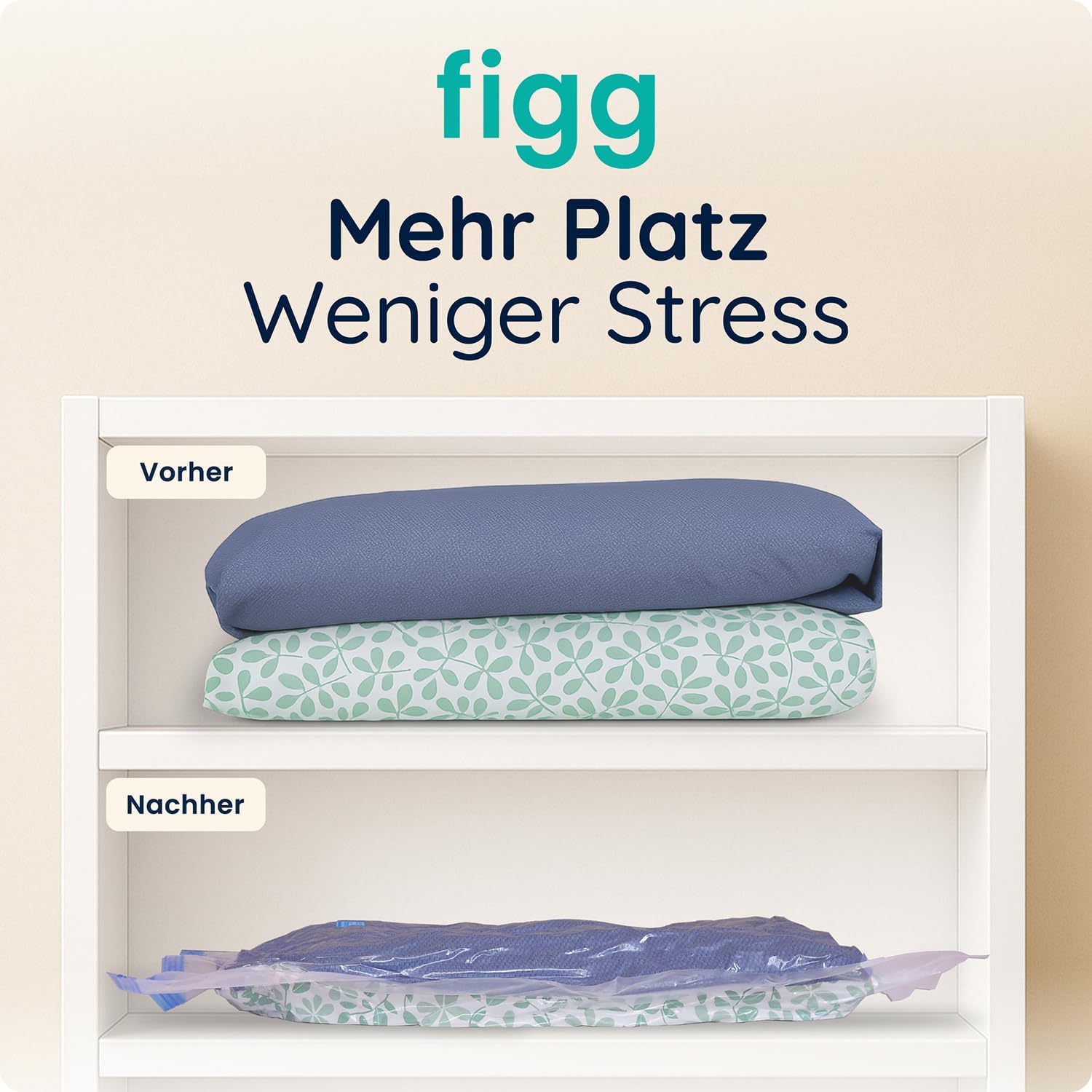 FIGG XXL Vakuumbeutel in Anwendung mit Kleidung
